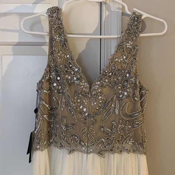 NWT Adrianna Papell ivory beaded long dress - Picture 6 of 7